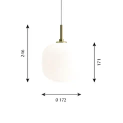 Louis Poulsen VL45 Radio 175 pendel, blank opal/mässing 17,5cm