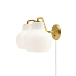 Louis Poulsen VL Ring Crown 2 vägglampa, opal/mässing