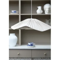 Hallbergs Belysning Wave Taklampskärm Linne Vit 70 cm