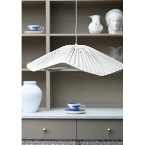 Hallbergs Belysning Wave Taklampskärm Linne Vit 50 cm