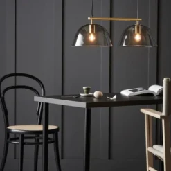 Co Bankeryd Wendo 70 taklampa, mässing/rökfärgad 70cm