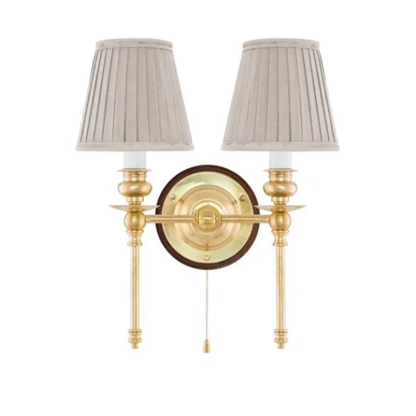 Karlskrona Lampfabrik Wivallius vägglampa mässing/brun
