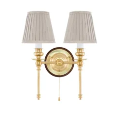 Karlskrona Lampfabrik Wivallius vägglampa mässing/brun