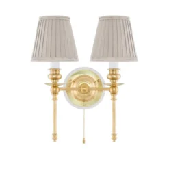 Karlskrona Lampfabrik Wivallius vägglampa mässing/vit