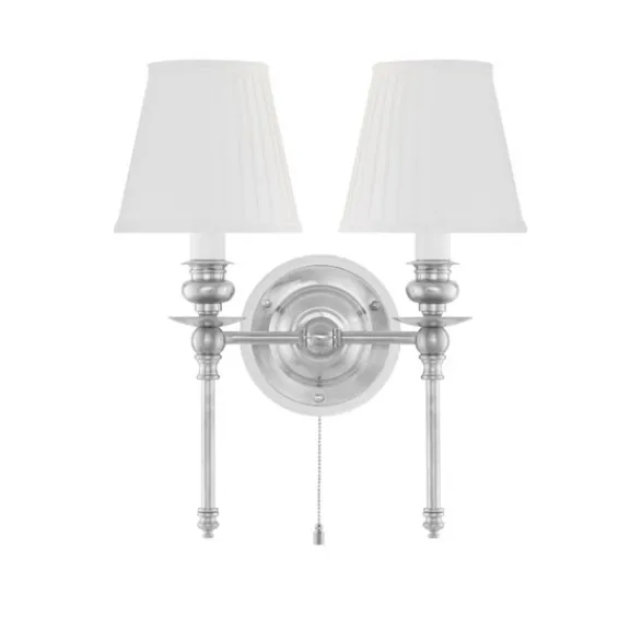Karlskrona Lampfabrik Wivallius vägglampa nickel/vit